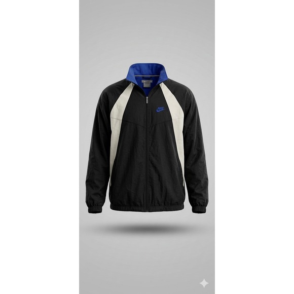 Nike Other - Nike‎ Men's Vintage Black, White, & Blue Full Zip Windbreaker. Size XXL